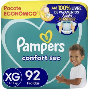 Fralda Pampers Confort Sec XG 92 unidades