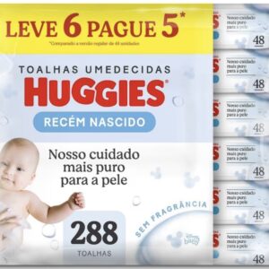 Lenços Umedecidos Huggies Recém-Nascido Sem Fragrância 6x48U