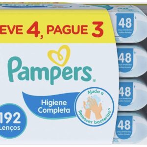 Kit Lenço Umedecido Pampers Higiene Completa 48 unidades 4 pacotes